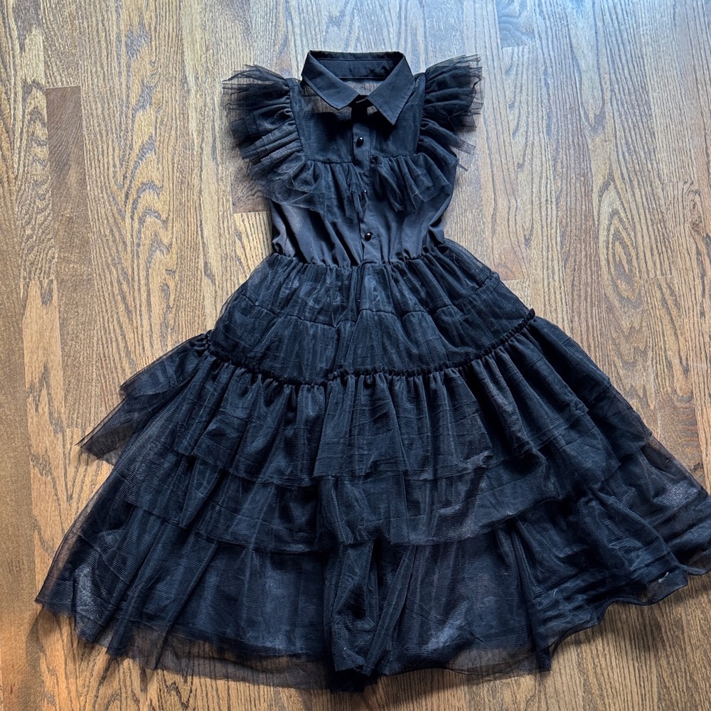 Wednesday Adams Dracula Witch dress party tulle kids size 9 (140 EU)